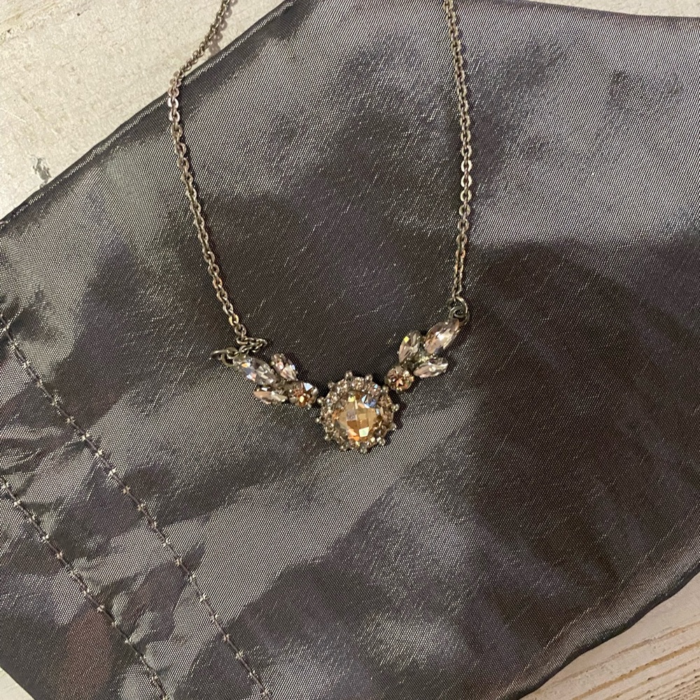 Sorrelli Silver and Pink Floral Necklace with Intricate Design